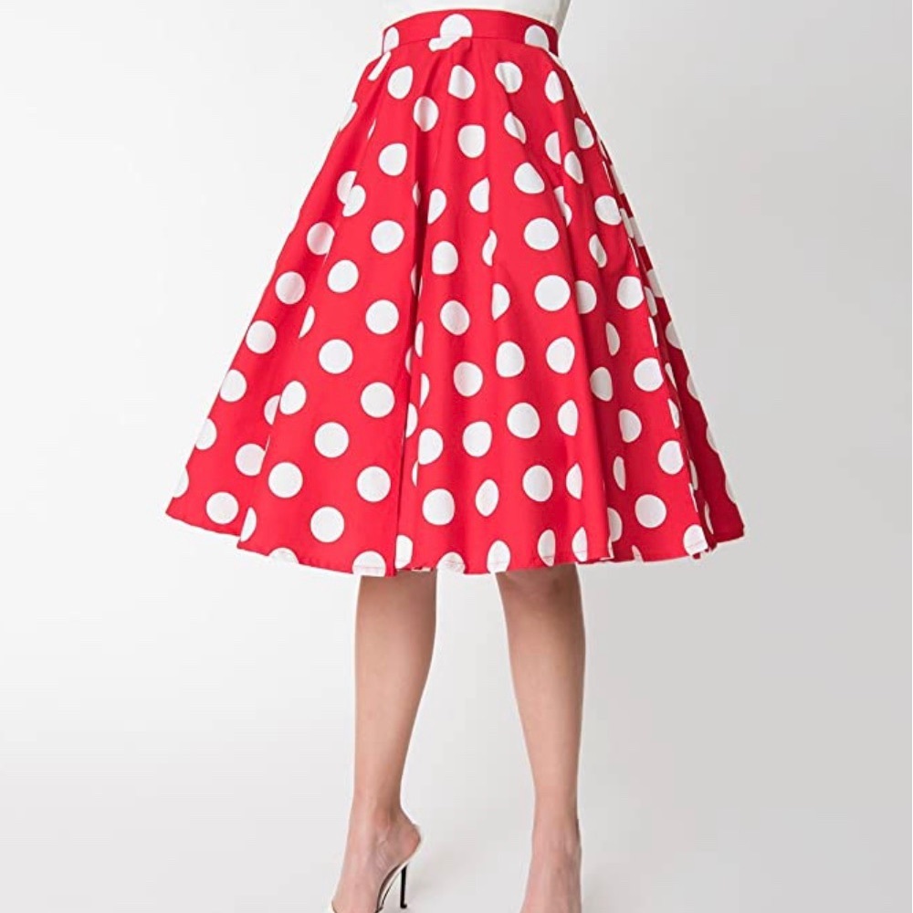 Unique Vintage Magnolia Park Red Skirt